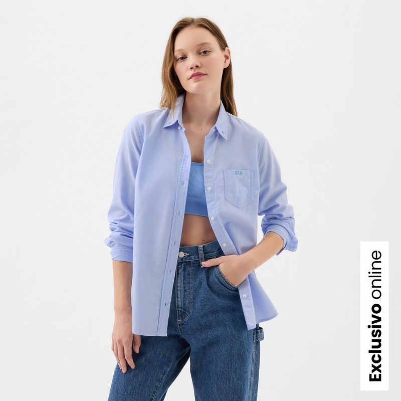 GAP - Camisa Mujer Manga larga de Algodón Gap