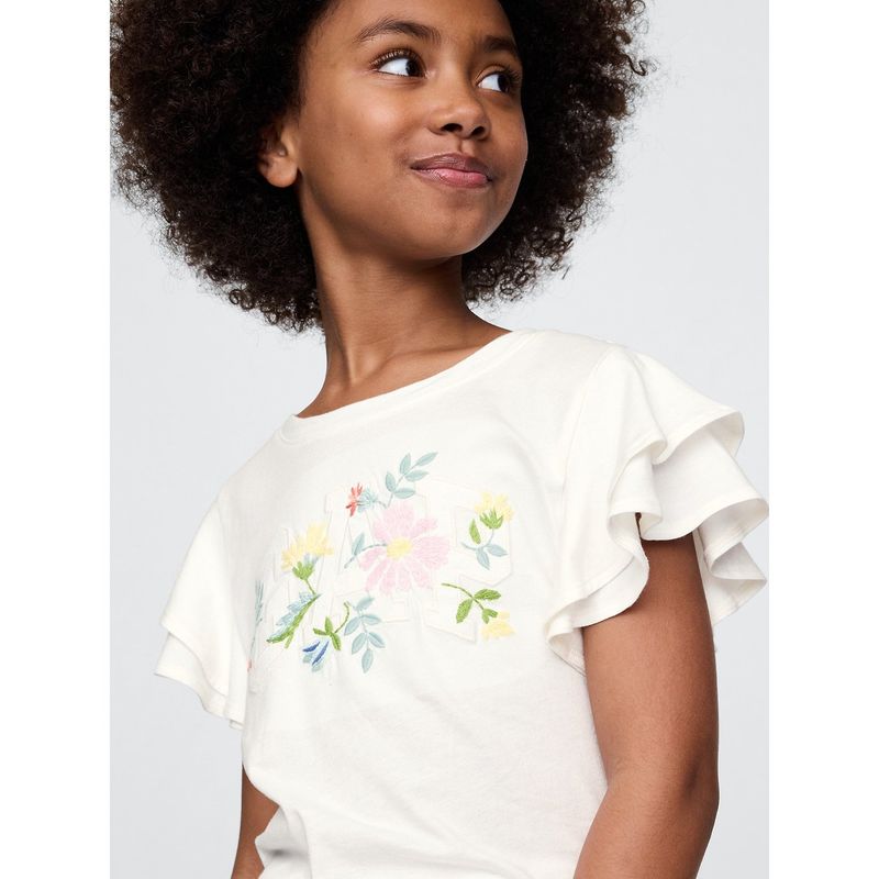 GAP - Camiseta Niña  Con Flores  Manga corta Algodón GAP