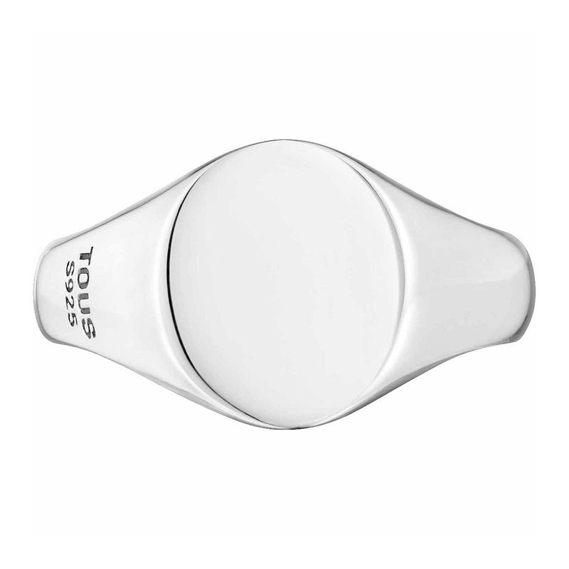 TOUS - Anillo sello de plata envejecida motivo redondo Tous Man