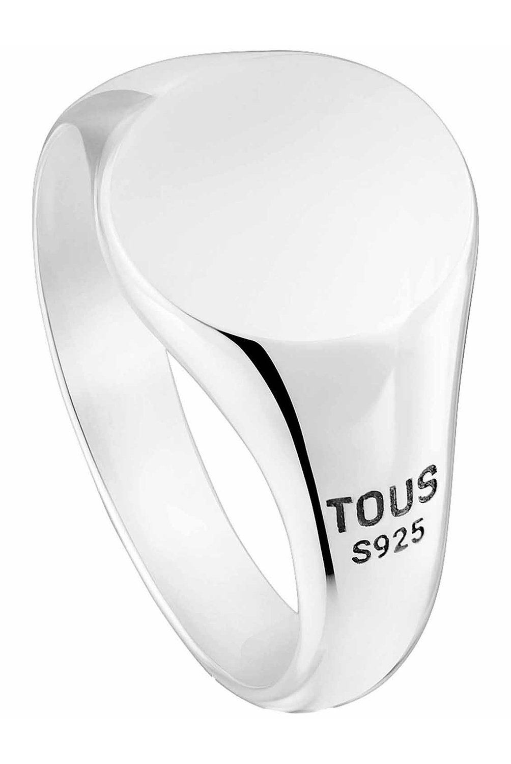 TOUS - Anillo sello de plata envejecida motivo redondo Tous Man