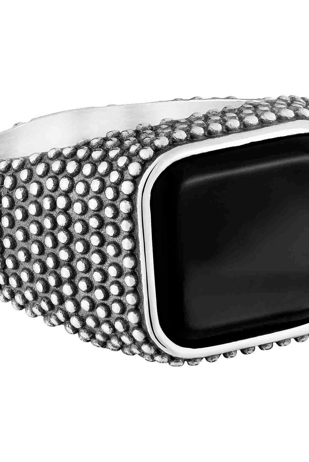 TOUS - Anillo sello de plata envejecida y ónix TOUS Man