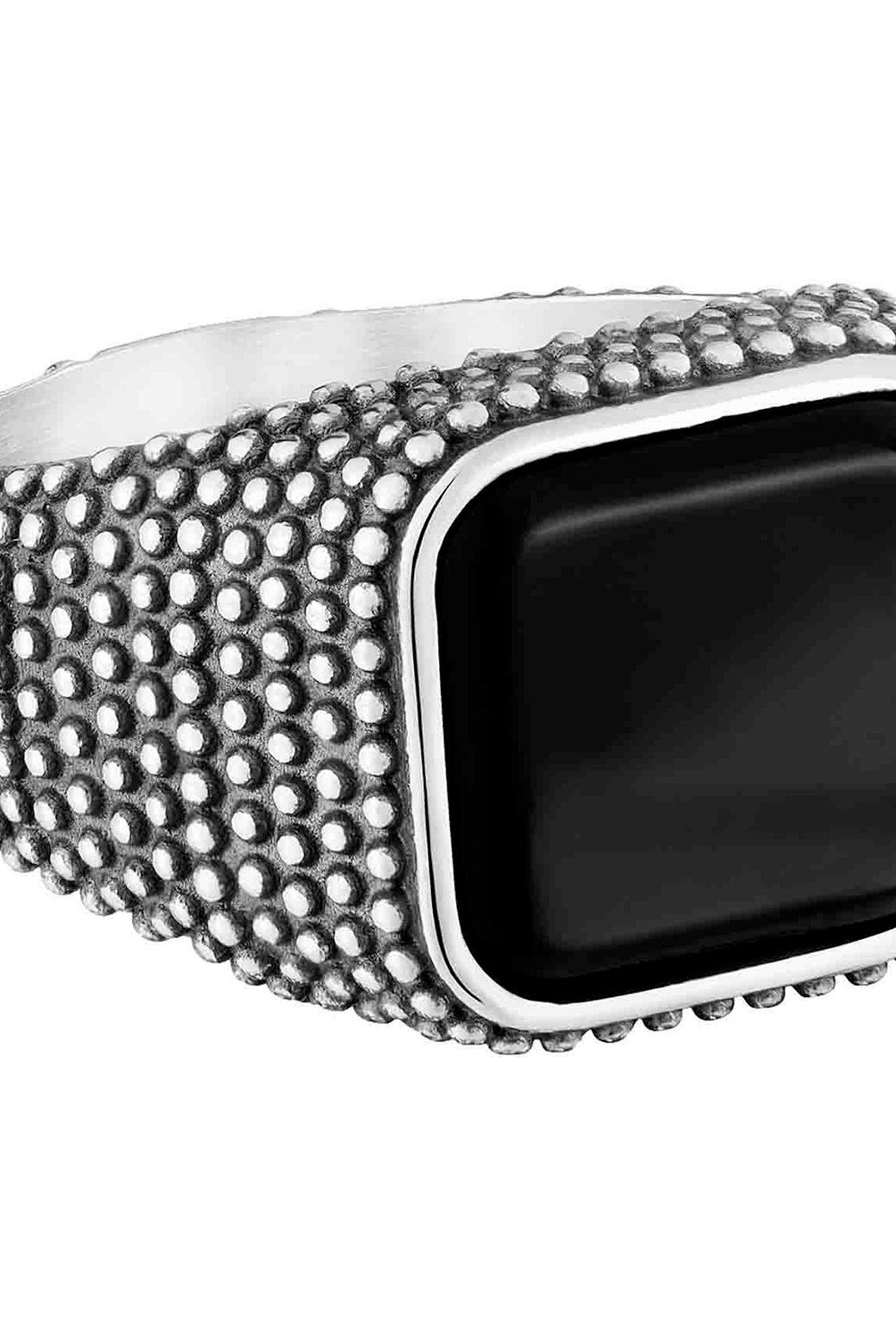 TOUS - Anillo sello de plata envejecida y ónix TOUS Man