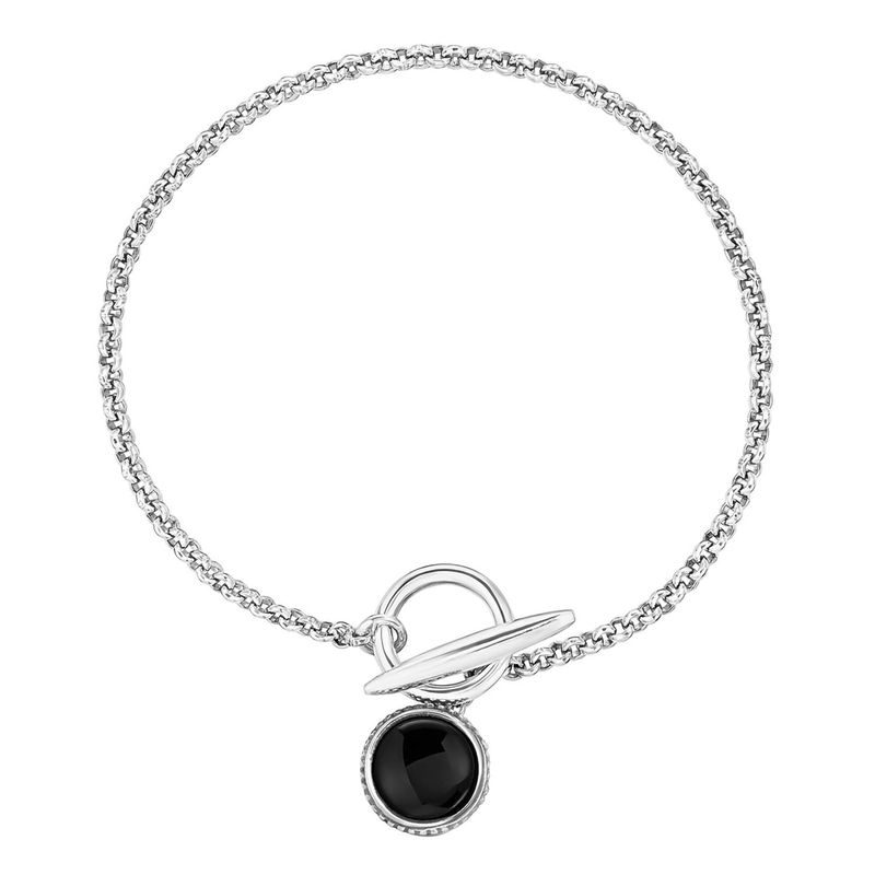 TOUS - Pulsera cadena de plata envejecida y ónix TOUS Man