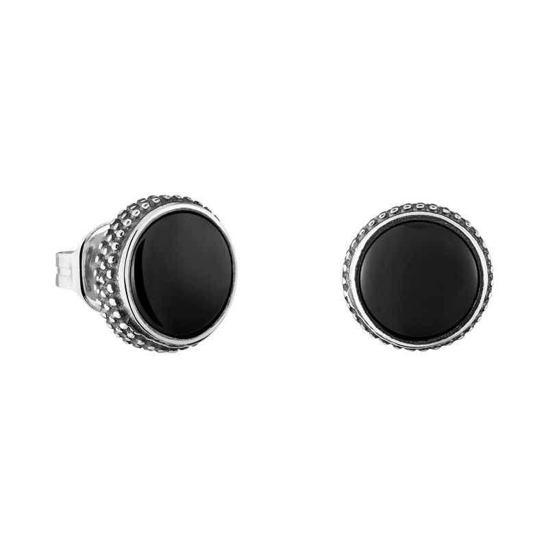 TOUS - Aretes de plata envejecida y ónix TOUS Man