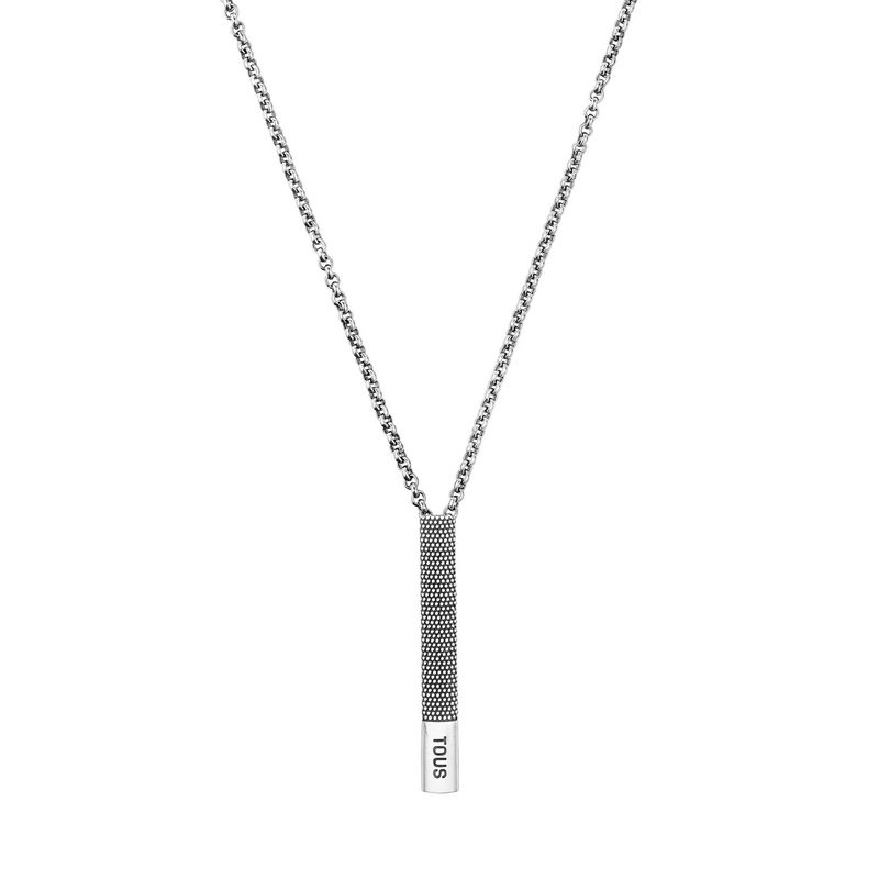 TOUS - Collar corto cadena de plata envejecida y motivo pasador corbata TOUS Man