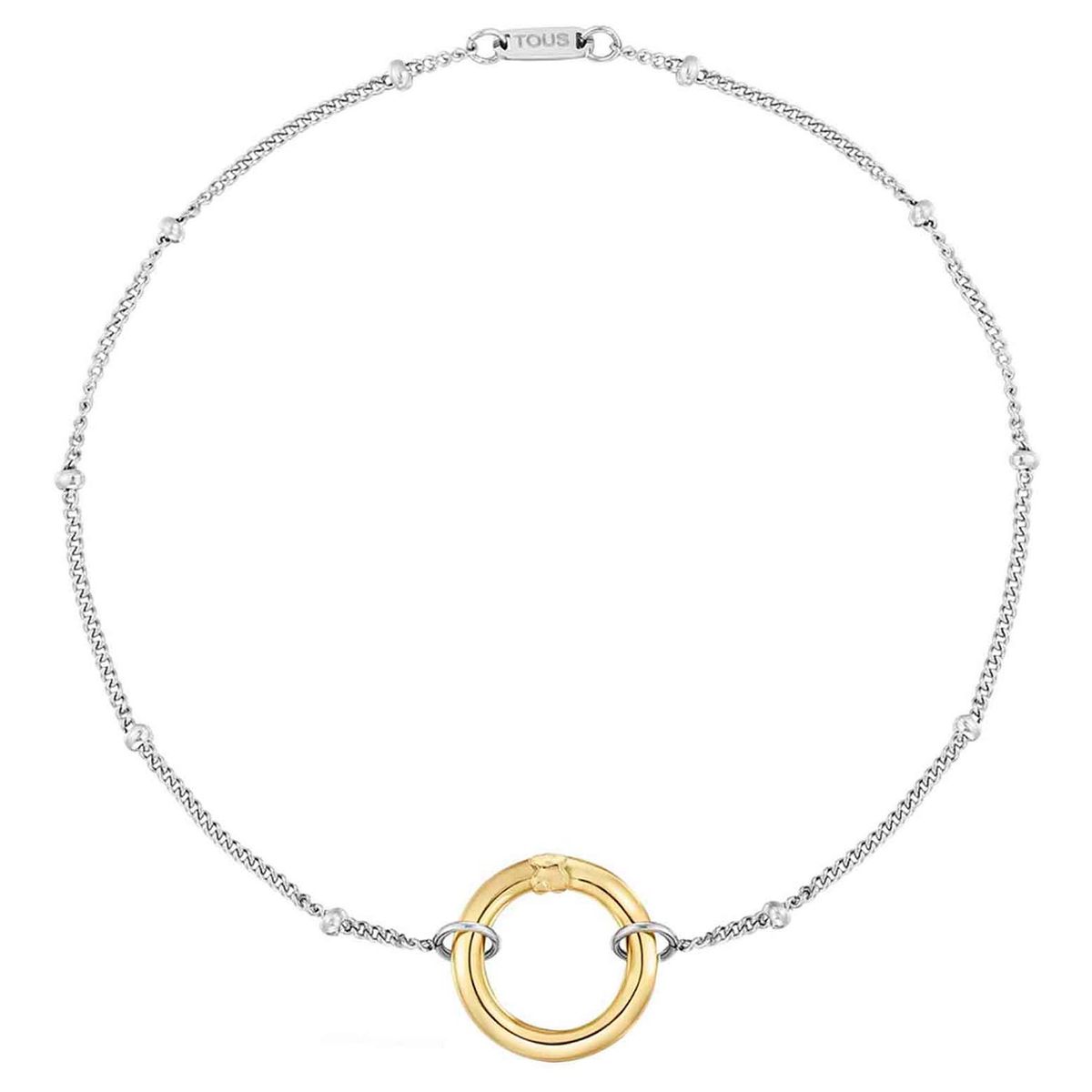 TOUS - Pulsera cadena de acero y anilla de oro Hold