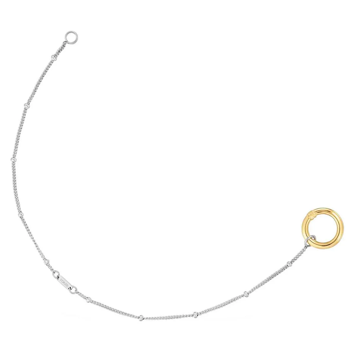 TOUS - Pulsera cadena de acero y anilla de oro Hold
