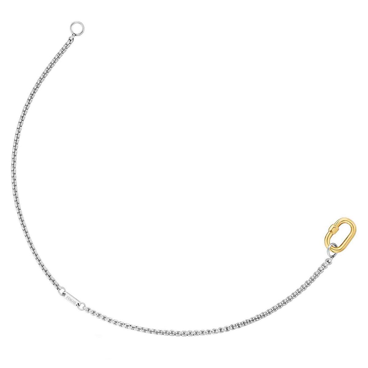 TOUS - Pulsera cadena de acero y anilla de oro Hold Oval