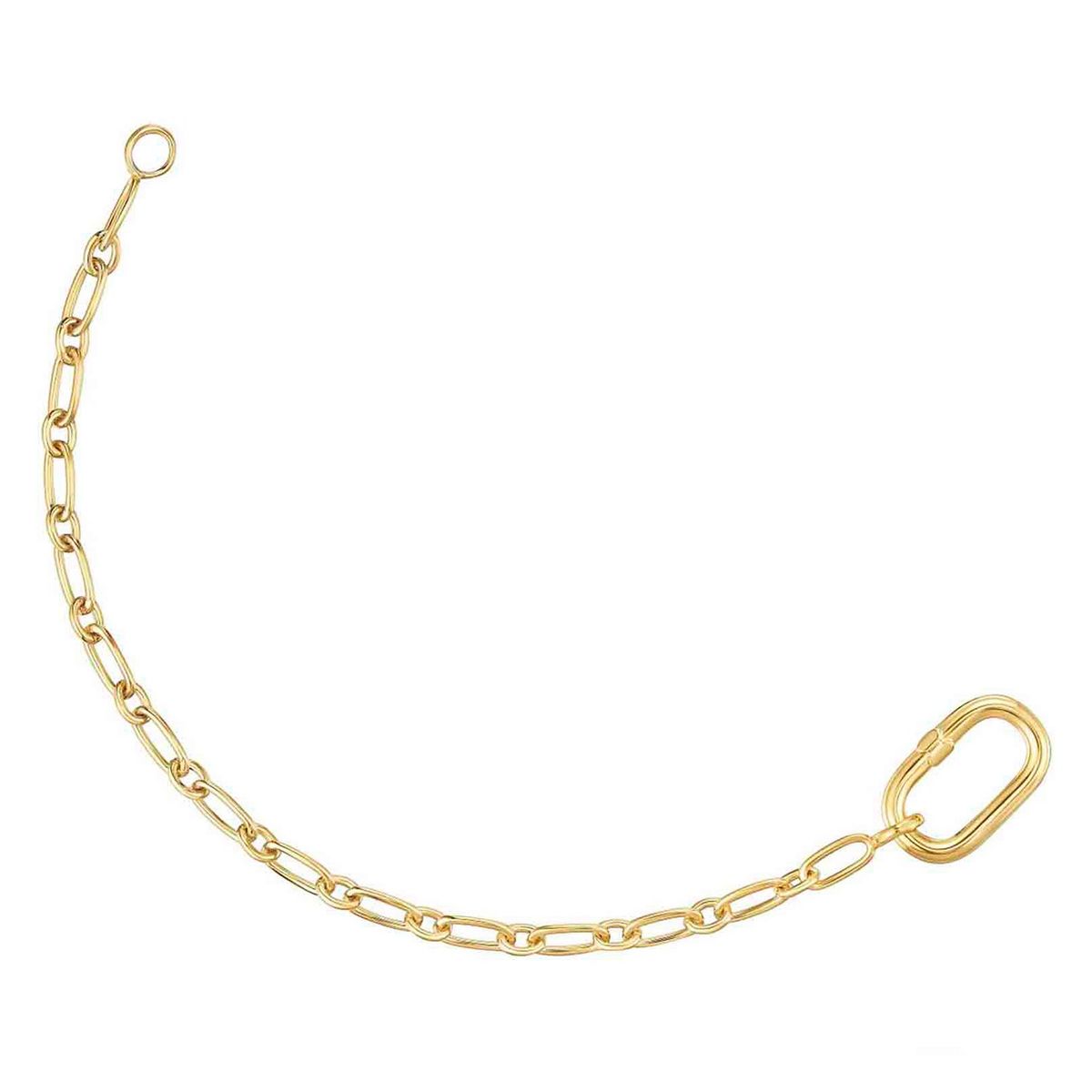 TOUS - Pulsera cadena con baño de oro 18 kt sobre plata y anilla Hold Oval