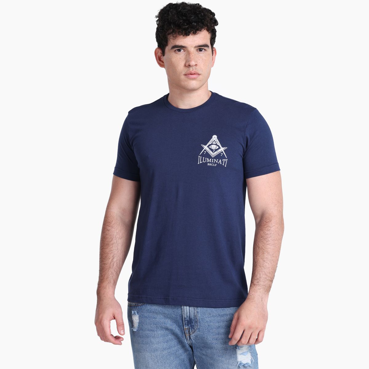 BEARCLIFF - Camiseta Hombre Manga corta con Estampado de Algodón Bearcliff