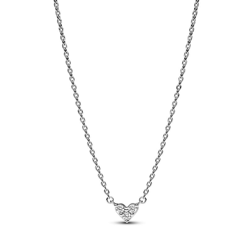 PANDORA - Collar Pandora Corazón Triple Gema Plata Esterlina