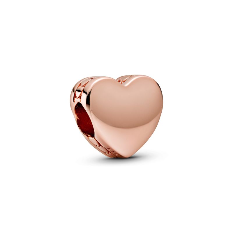 PANDORA - Charm Pandora Corazón para Grabar Recubrimiento en Oro Rosa