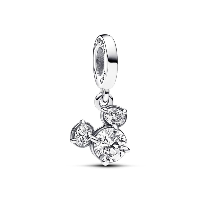 PANDORA - Charm Pandora Silueta Cabeza Brillante de Mickey Mouse Plata Esterlina