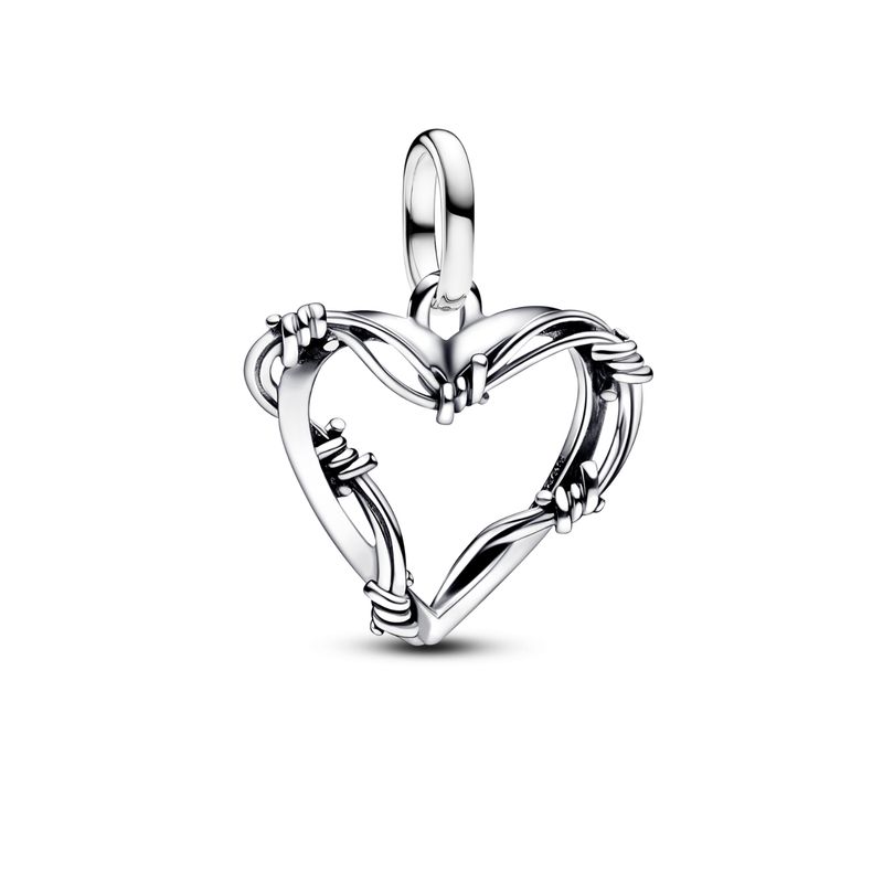 PANDORA - Charm Pandora Medallón Corazón de Alambre Plata Esterlina