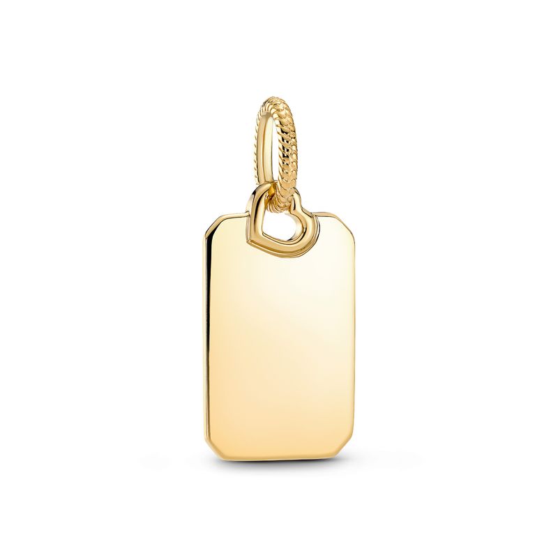 PANDORA - Colgante Pandora Etiqueta Rectangular Grabable Recubrimiento de Oro
