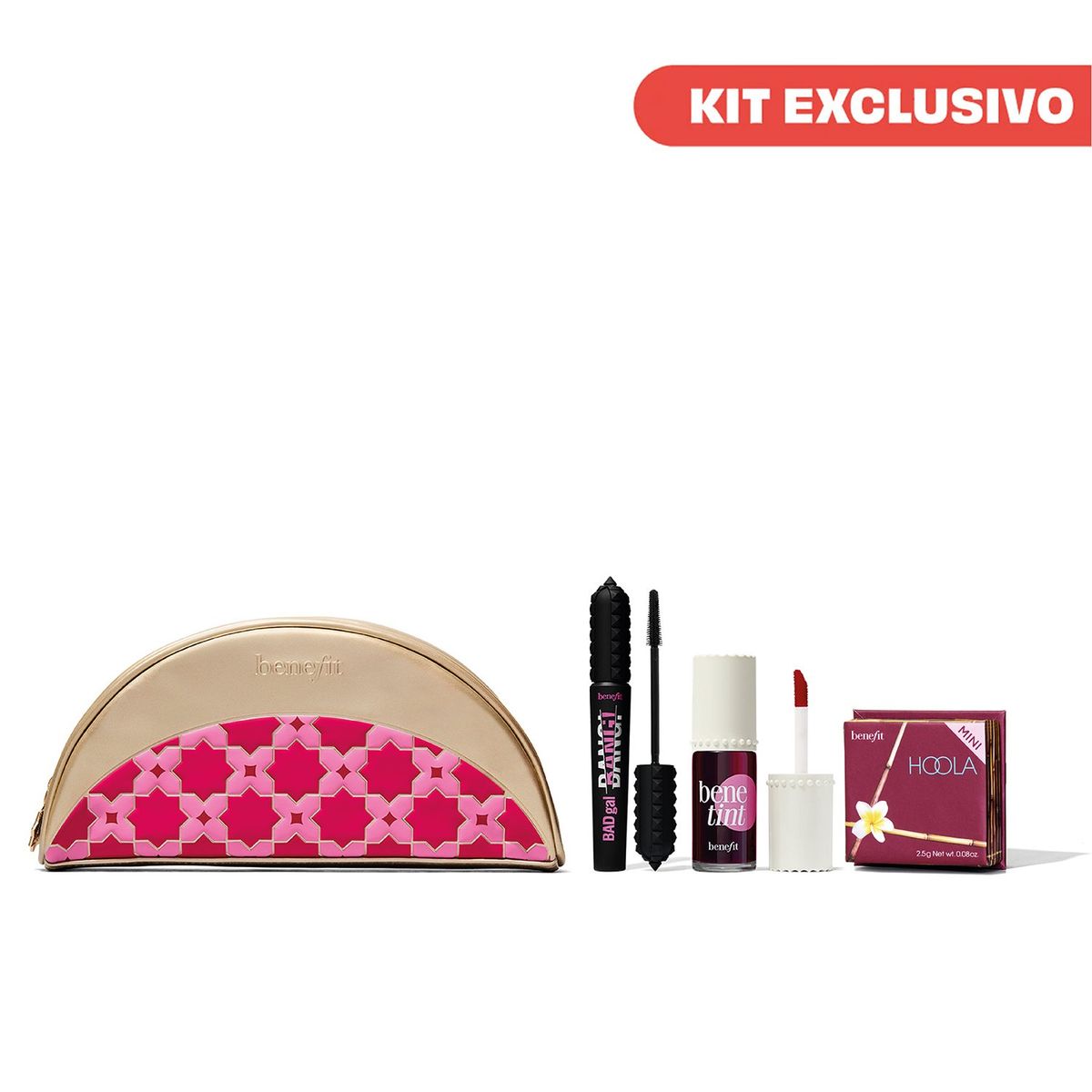 BENEFIT - Kit tinta para labios y mejillas + pestañina + bronzer + cosmetiquera Benefit Once upon a beauty moon Regalo para mamá