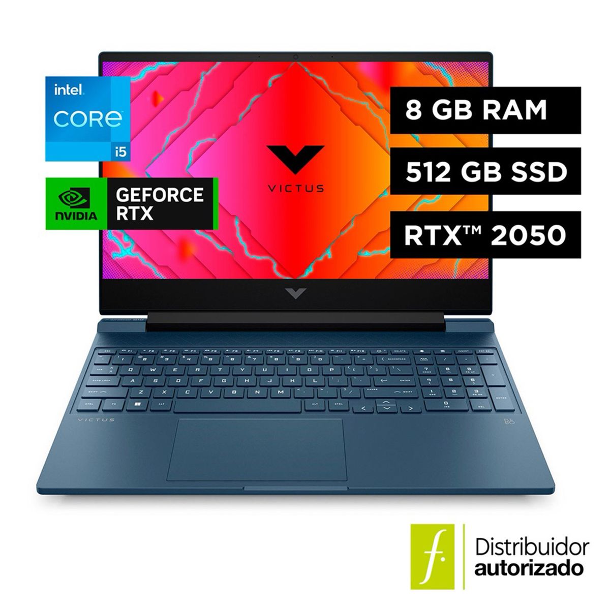 HP - Portátil HP Victus Gaming 15-fa1090la | Intel Core i5 |  8GB RAM | GPU NVIDIA® GeForce RTX¿ 2050 | 512GB SSD Almacenamiento |  Windows 11 Home | 15.6 pulgadas |   15-fa1090la   