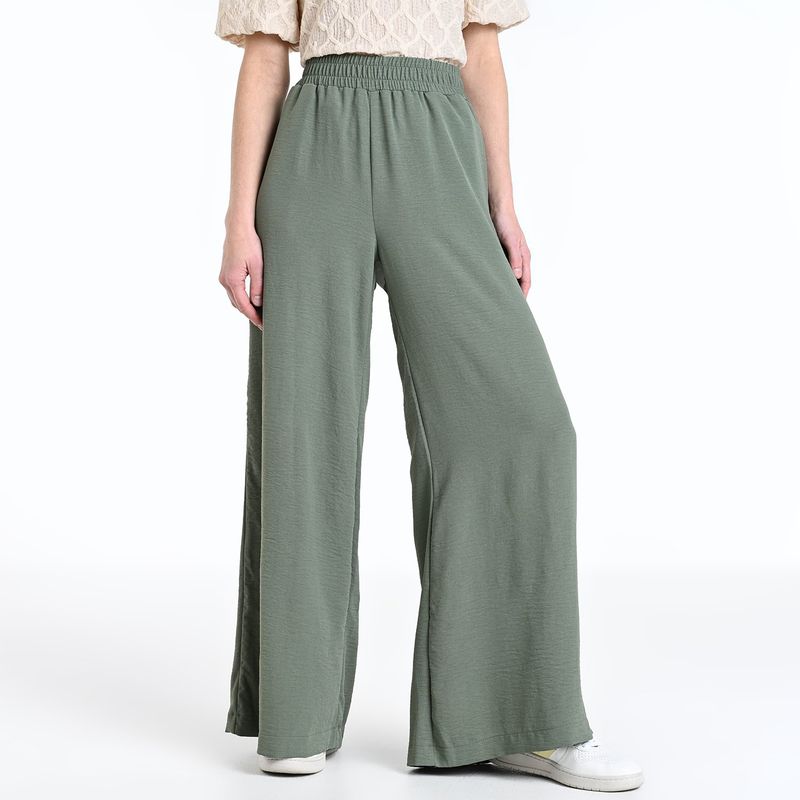 BASEMENT - Pantalón Wide leg Mujer Tiro medio Basement