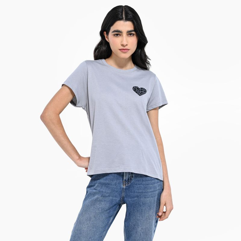 SYBILLA - Camiseta Mujer Manga corta de Algodón Sybilla