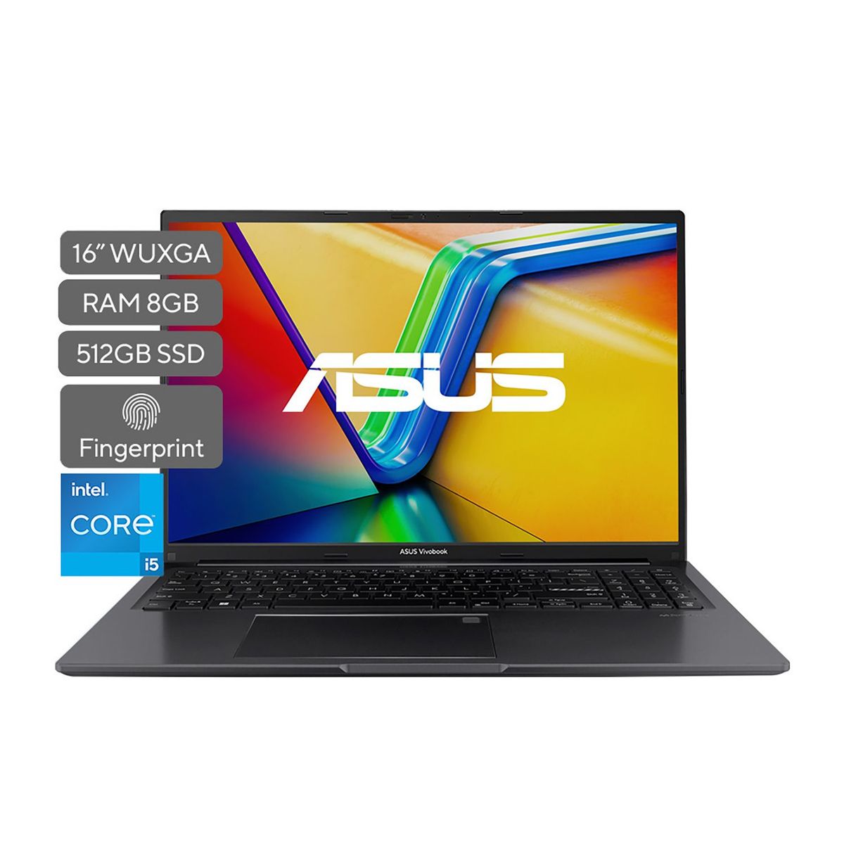 ASUS - Portátil ASUS Vivobook 16 | Intel Core 5 Serie H | 8 GB de RAM | 512GB SSD de almacenamiento | Windows 11 |16 Pulgadas | X1605VA-MB1626W |  Computador portátil