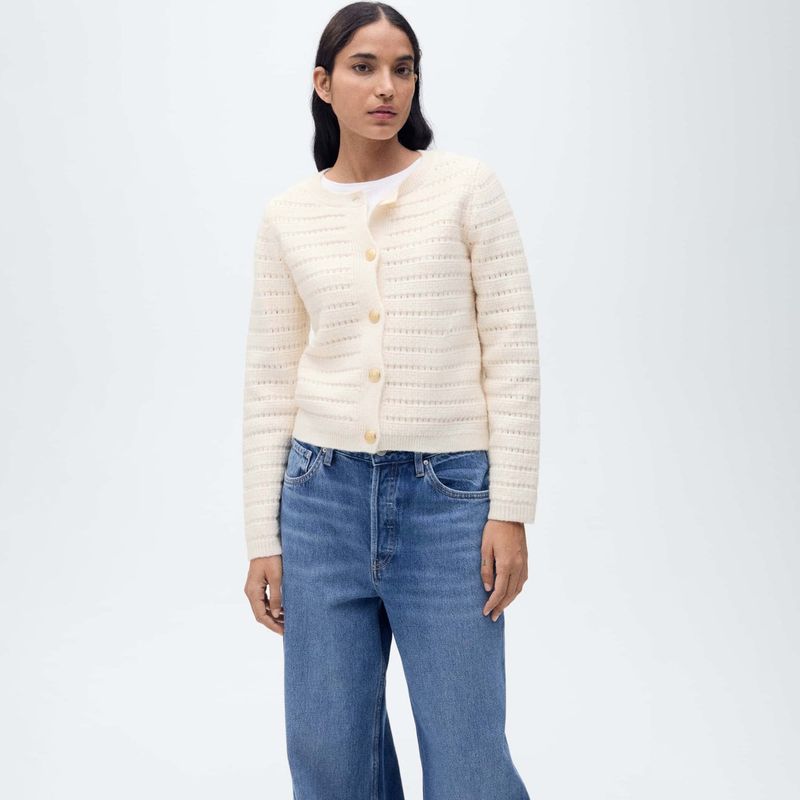 MANGO - Chaqueta Mujer Tejido Mango