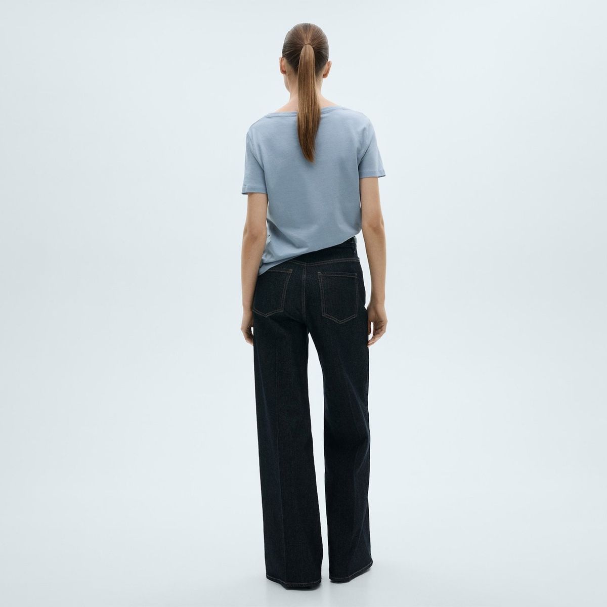 MANGO - Camiseta Mujer Manga corta de Algodón MANGO