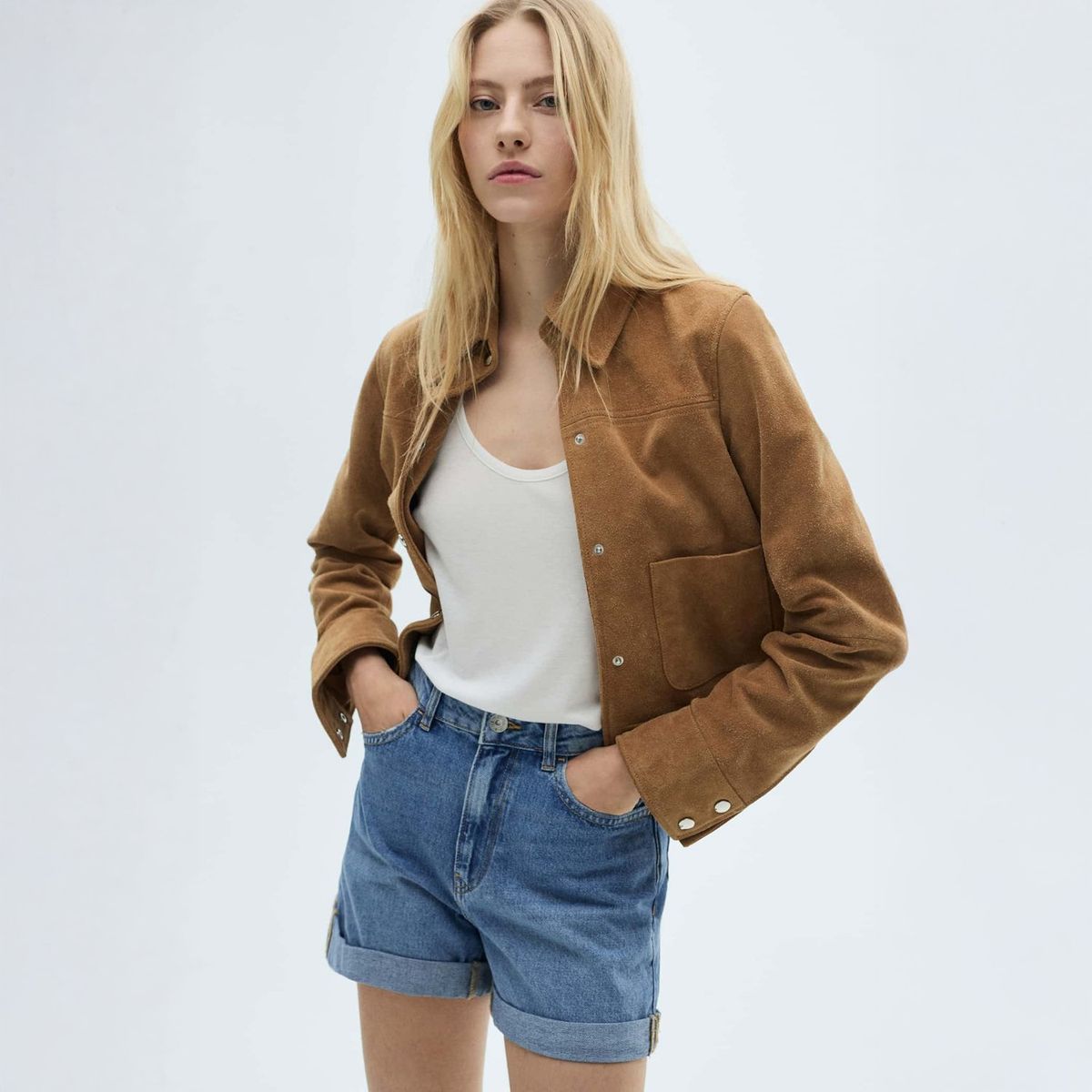 MANGO - Short de jean Mujer Tiro alto Mujer de Algodón Mango