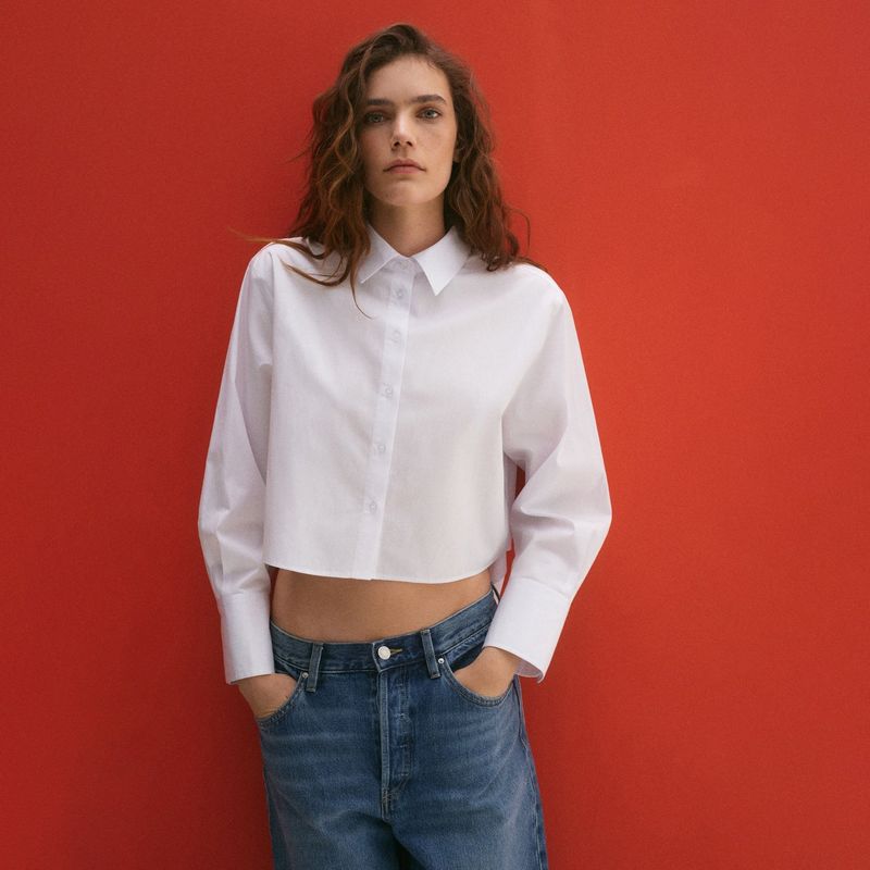 MANGO - Camisa Mujer Manga larga  MANGO