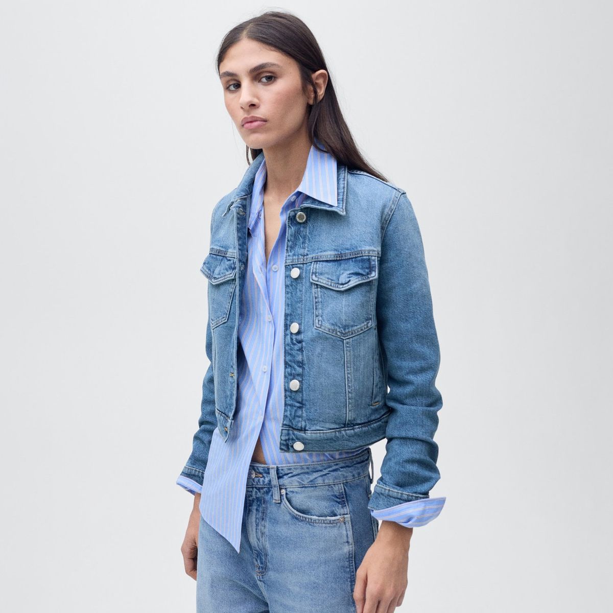 MANGO - Chaqueta de jean Mujer de Algodón Mango