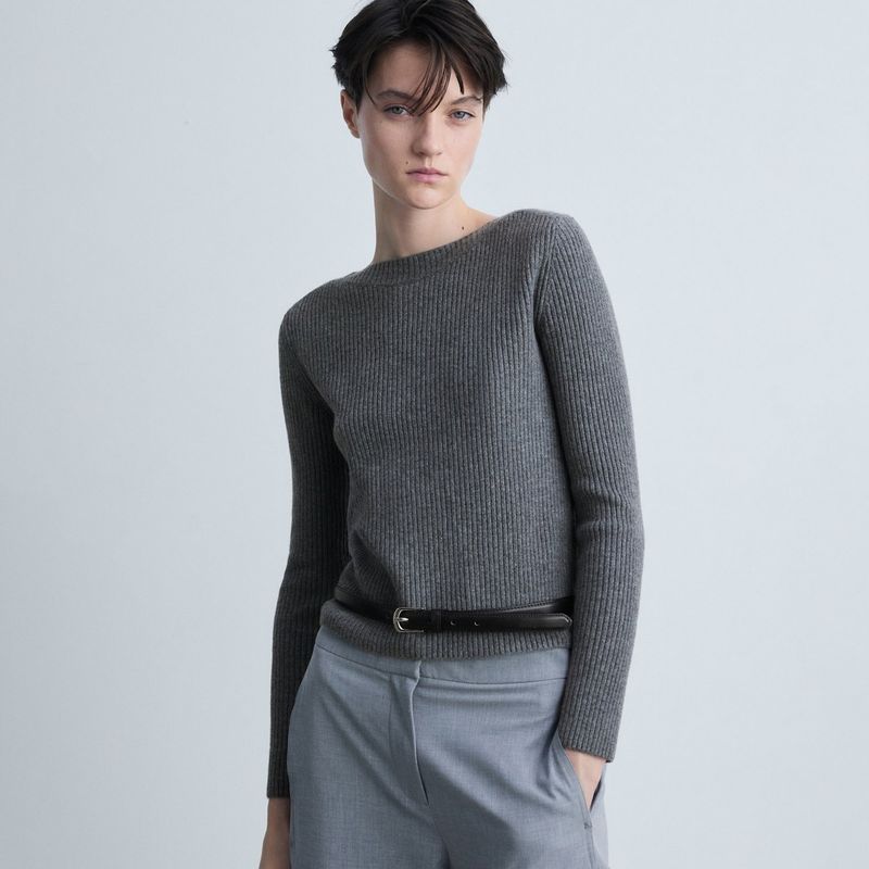 MANGO - Saco Mujer Tejido Mango