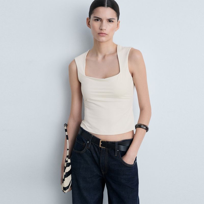MANGO - Top esqueleto Mujer Sin mangas MANGO