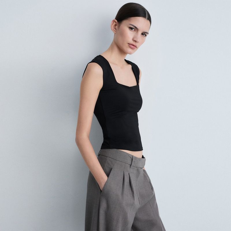 MANGO - Top esqueleto Mujer Sin mangas MANGO