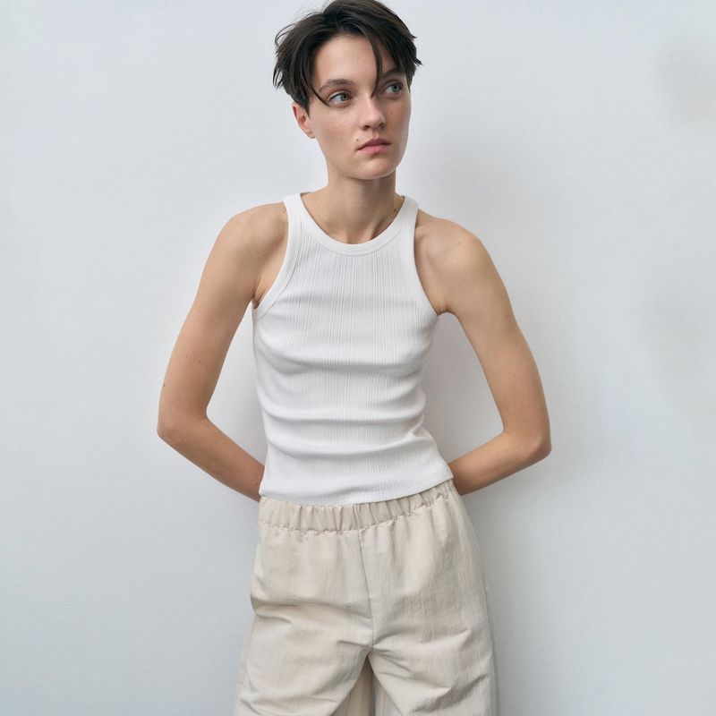 MANGO - Top esqueleto Mujer Sin mangas de Algodón MANGO