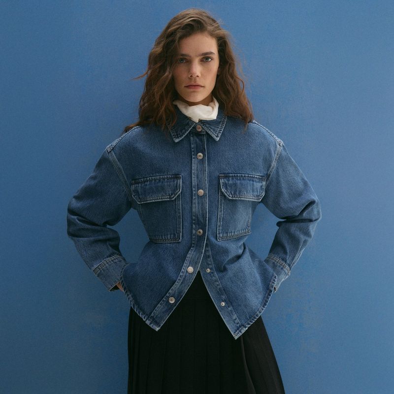MANGO - Sobrecamisa Mujer de Algodón Mango