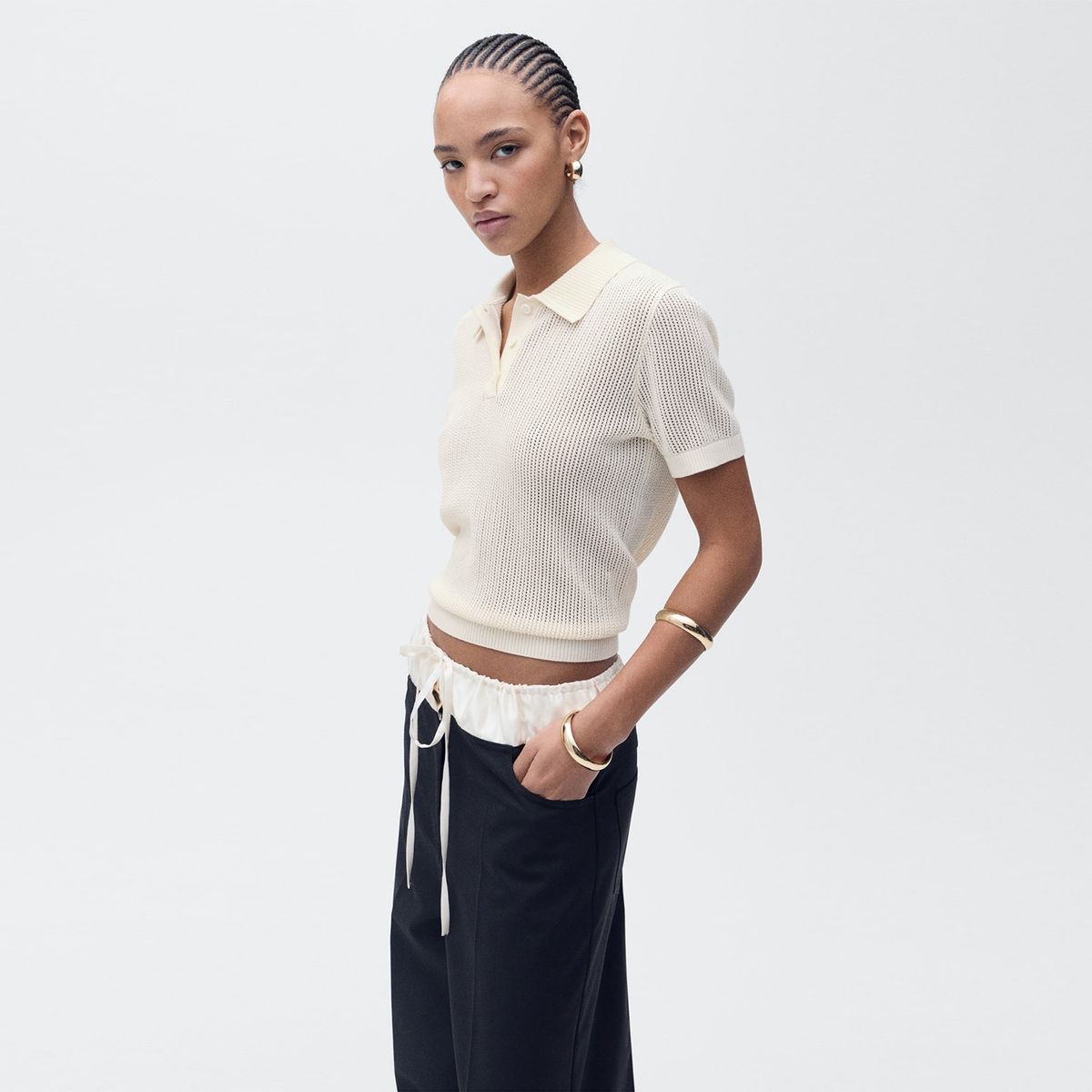 MANGO - Saco Mujer Tejido MANGO