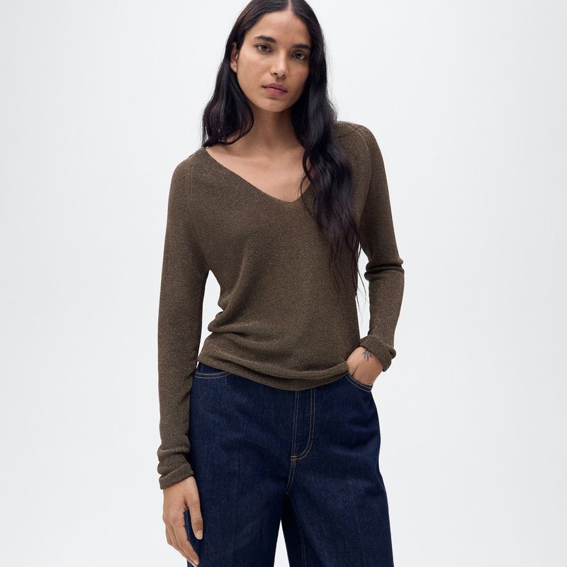 MANGO - Saco Mujer Brillante MANGO