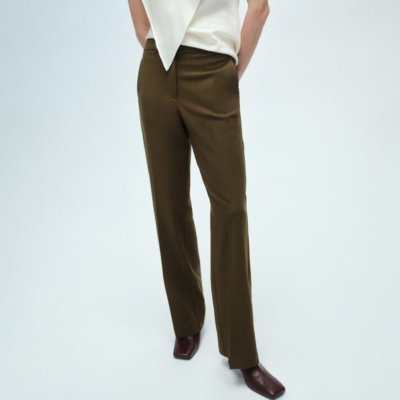 MANGO - Pantalón Recto Mujer Tiro medio MANGO