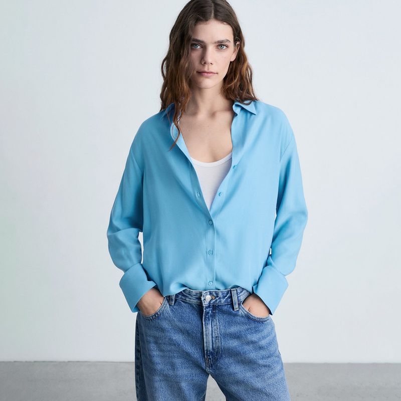 MANGO - Camisa Mujer Manga larga MANGO