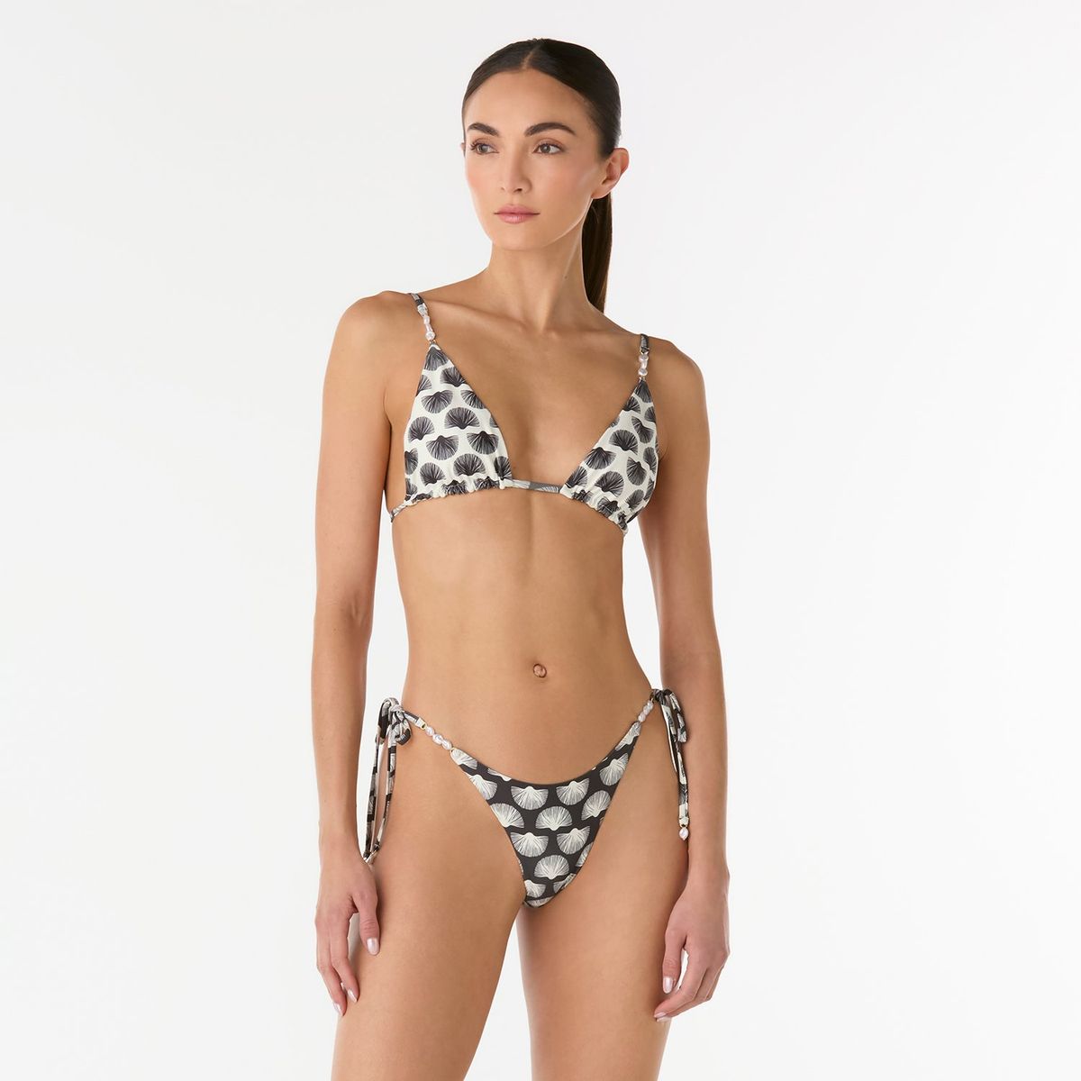 PALMACEA SWIMWEAR - Panty de vestido de baño de bronceo Luna Tika con tiras para amarrar en costados Palmacea Swimwear