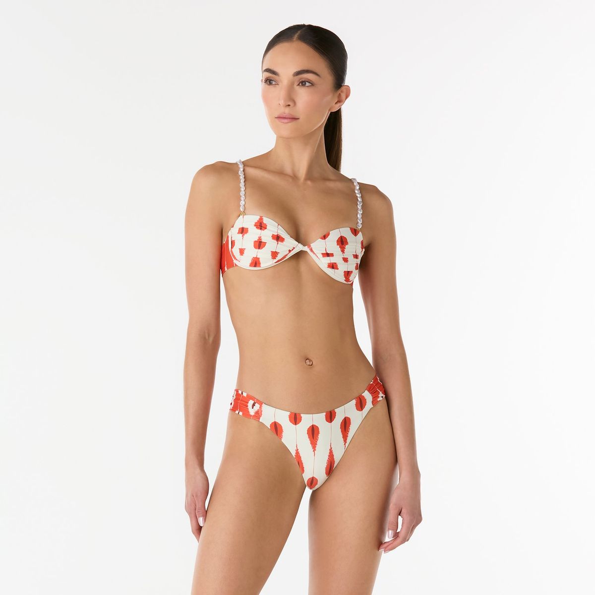 PALMACEA SWIMWEAR - Panty vestido de baño Vichy Fara con estampado y cortes laterales Palmacea Swimwear