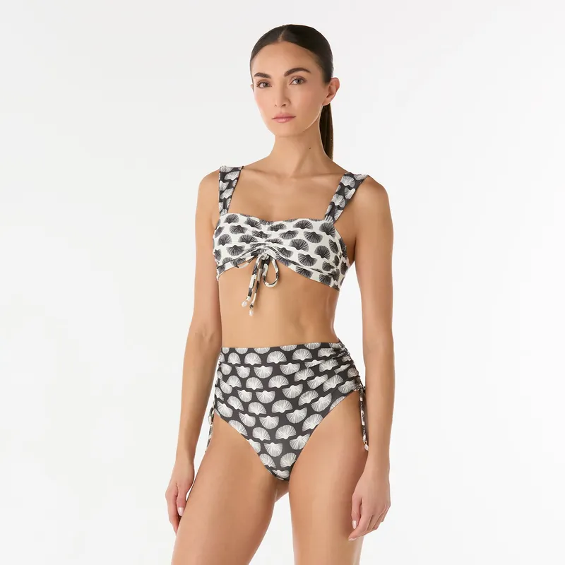 PALMACEA SWIMWEAR - Top vestido de baño Cassandra Fara escote recto con recogido en centro frente ajustable Palmacea Swimwear