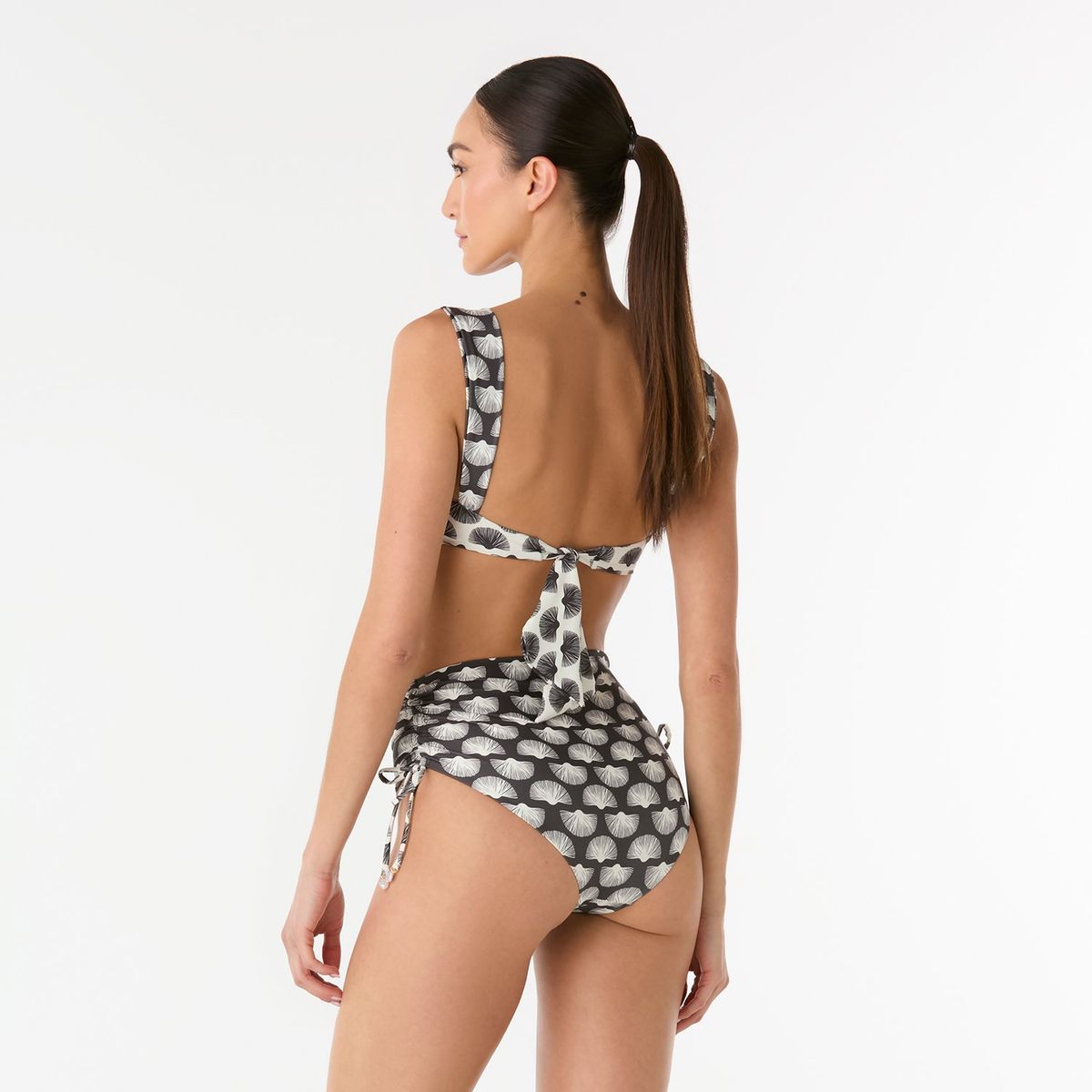 PALMACEA SWIMWEAR - Top vestido de baño Cassandra Fara escote recto con recogido en centro frente ajustable Palmacea Swimwear