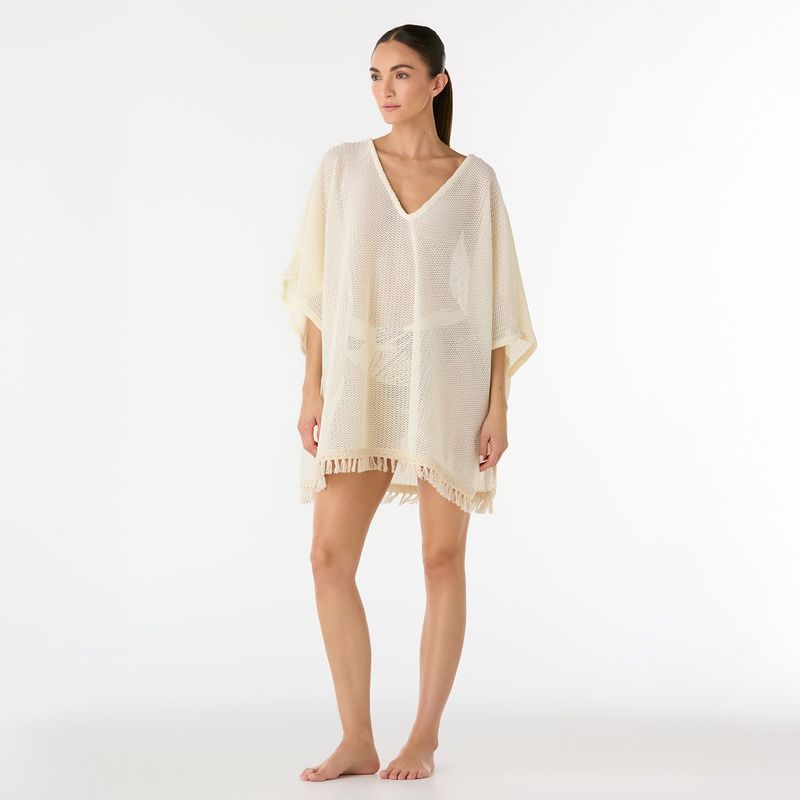 PALMACEA SWIMWEAR - Salida de baño Sasa Tofu con flecos en contorno inferior Palmacea Swimwear