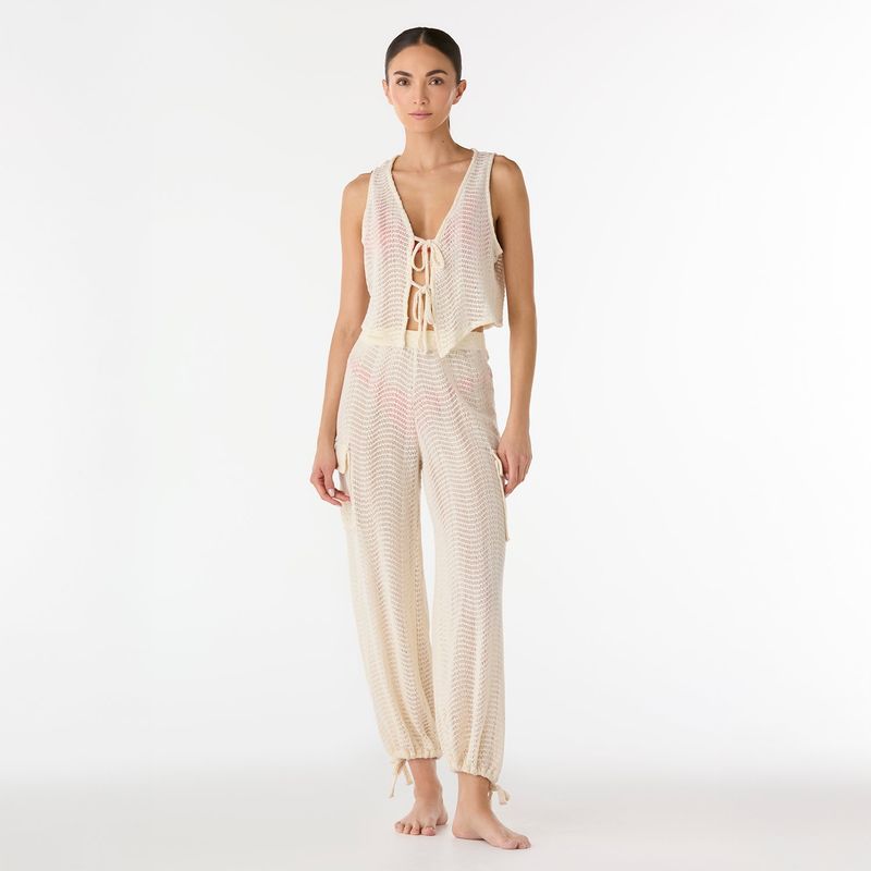 PALMACEA SWIMWEAR - Salida de baño Tebe Tofu pantalón con pretina elástica Palmacea Swimwear