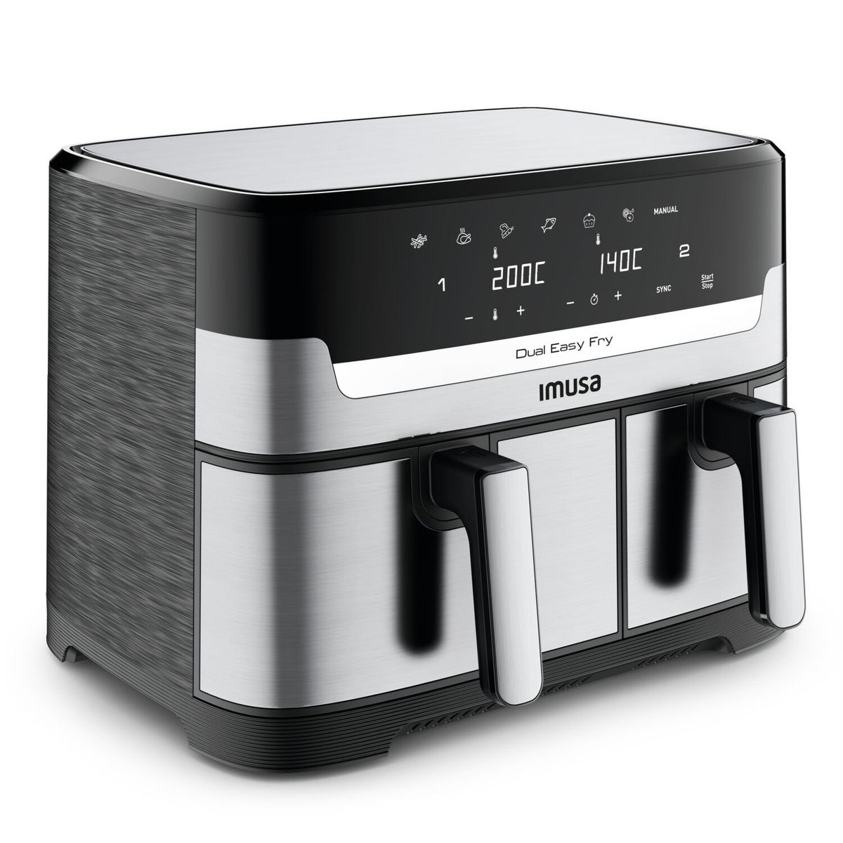 IMUSA - Freidora de aire IMUSA Dual 8,3 lt doble canasta 1510002771 