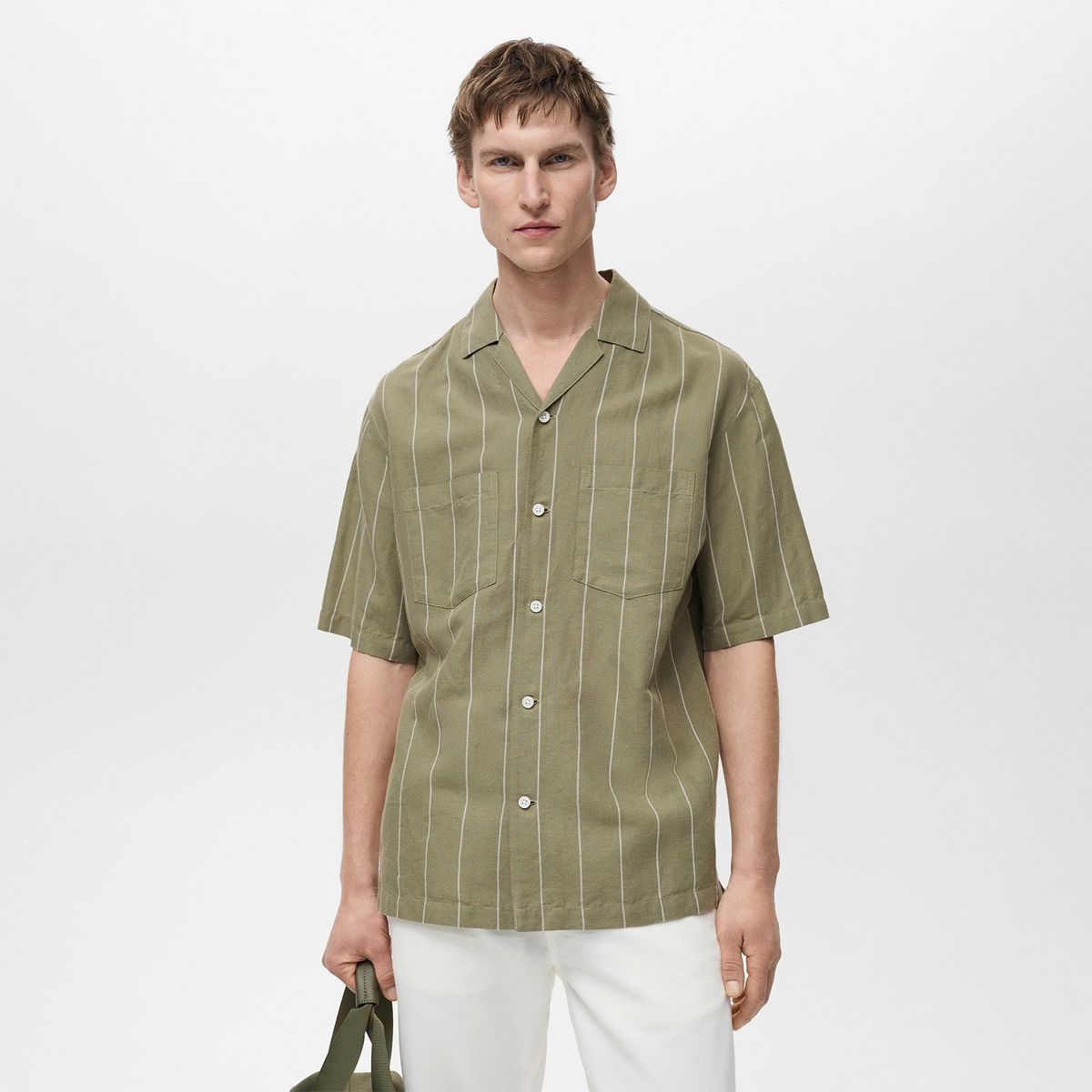 MANGO - Camisa Hombre Manga corta Recto Mango