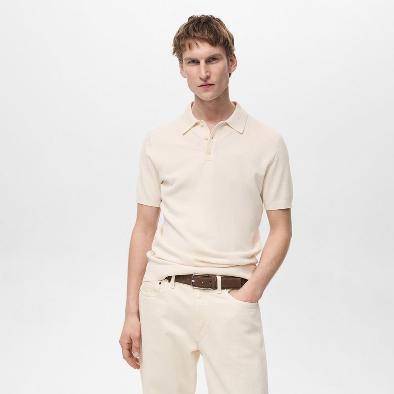 MANGO - Camiseta polo Hombre Manga corta de Algodón Mango