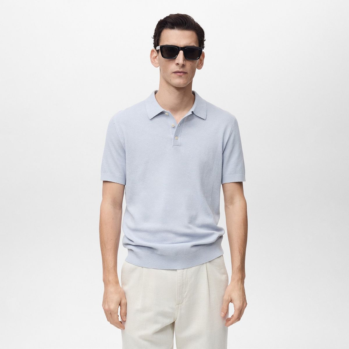 MANGO - Camiseta polo Hombre Manga corta de Algodón Mango