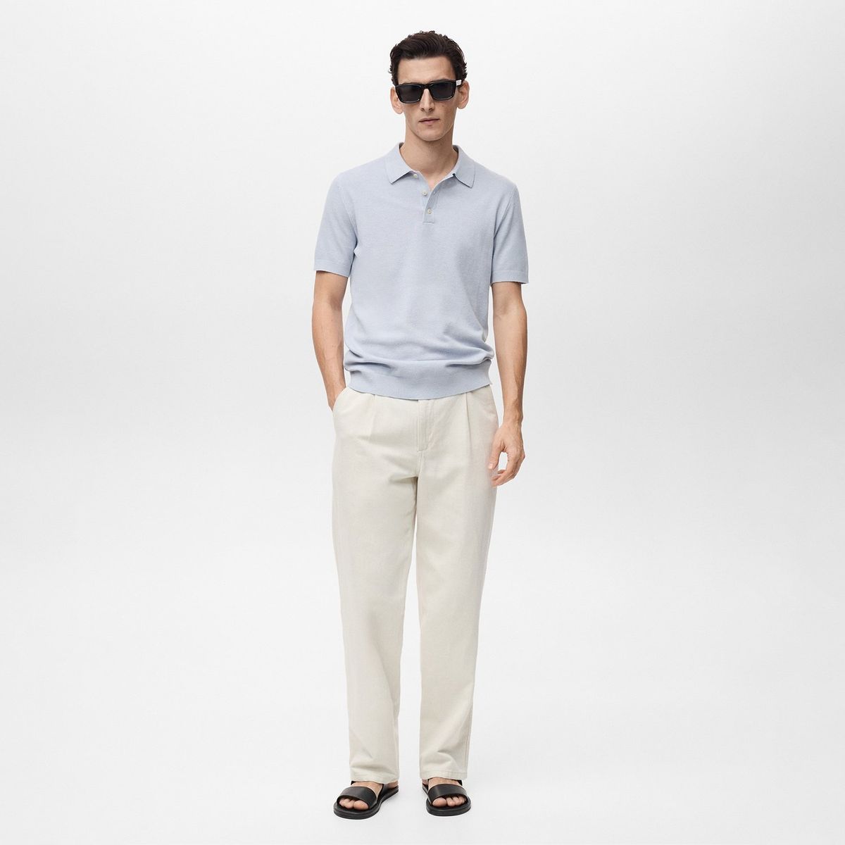 MANGO - Camiseta polo Hombre Manga corta de Algodón Mango