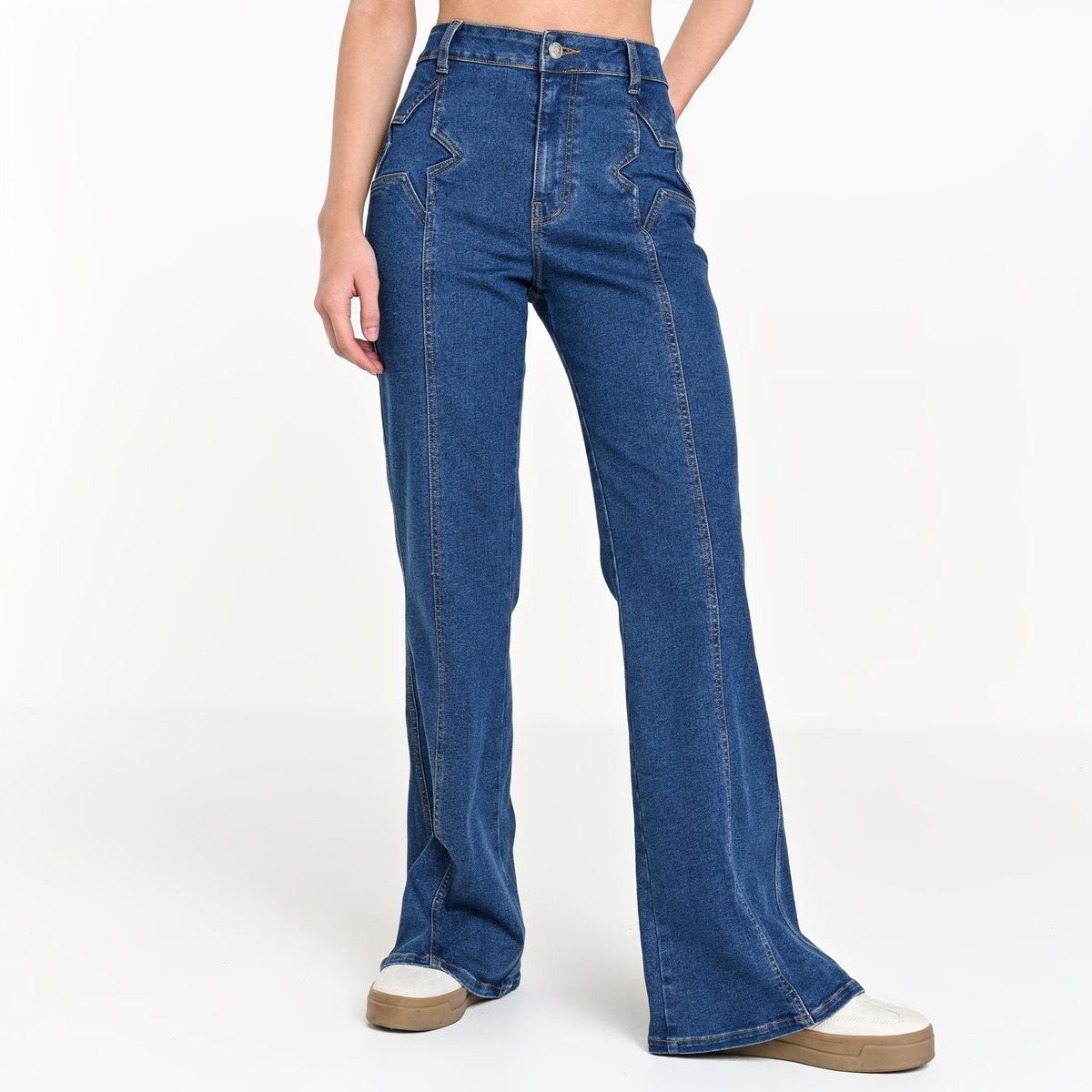SYBILLA - Jean Flare Mujer Tiro alto Sybilla